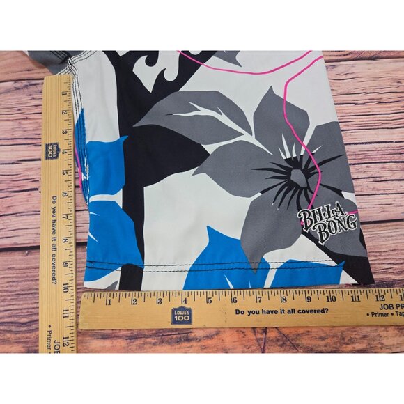 Billabong Mens Floral Board Shorts Size 32 Blue/Gray/Black 100% Polyester - Picture 8 of 8